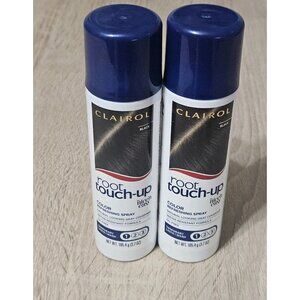 2 Clairol Root Touch Up Color Refreshing Spray BLACK 3.7 Oz Each.